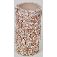 Loon Peak Led Bark Pillar Candle (Set of 2) Color: White, Size: 4