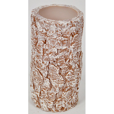 Loon Peak Led Bark Pillar Candle (Set of 2) Color: White, Size: 4