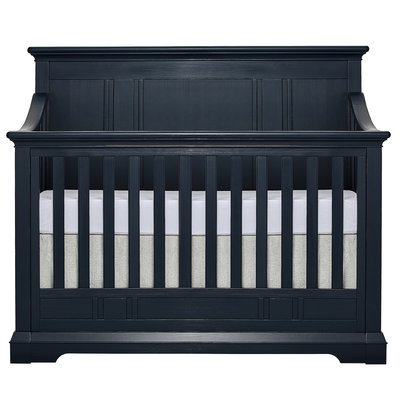 Dream On Me Evolur Parker 5 in 1 Convertible Crib, Dsitress Navy