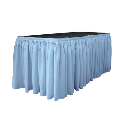 La Linen Table Skirt Color: Light Blue
