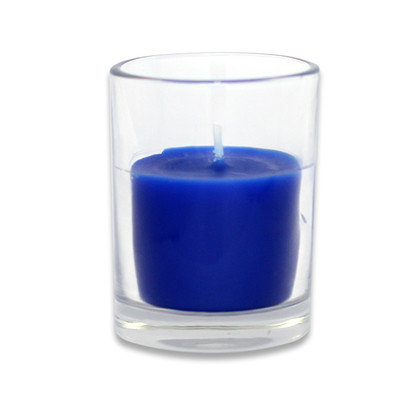 Zest Candle Set of 96 Bulk Blue Round Glass Votive Candles