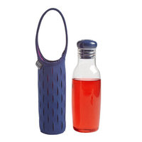 Built Glass Water Bottle with Neoprene Carrying Sleeve, 17 oz - Navy
