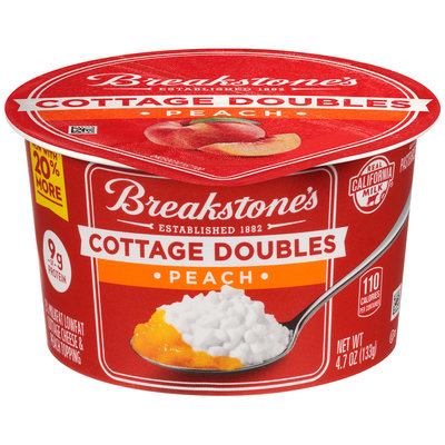 Breakstone's Cottage Doubles Cottage Cheese & Peach Topping 4.7 oz. Tub