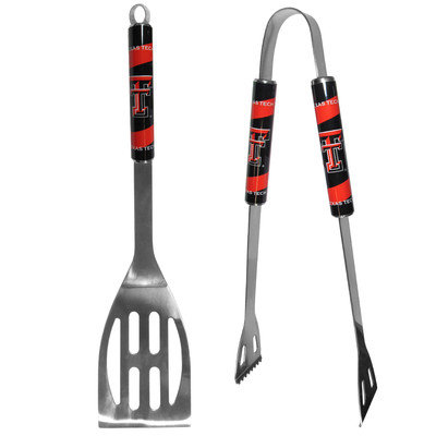 Siskiyou NCAA 2 Piece Stainless Steel BBQ Grilling Tool Set, Texas Tech Raiders