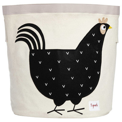 3 Sprouts Hen Cotton Canvas Storage Bin