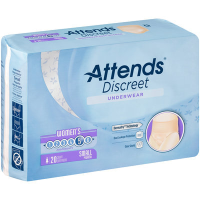 ADUF10 Attends® Discreet Women's Small Underwear 20 ct Pack