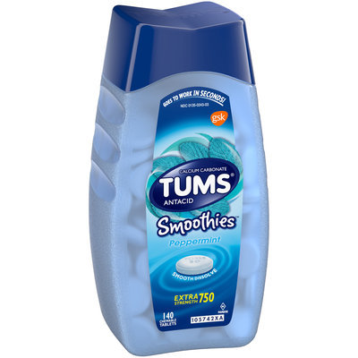 Tums® Smoothies™ Antacid Extra Strength 750 Peppermint Chewable Tablets 140 ct Plastic Bottle