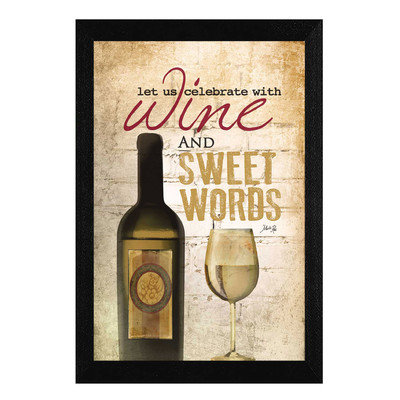 Trendy Decor 4u 'Wine and Sweet Words' by Marla Rae Framed Vintage Advertisement