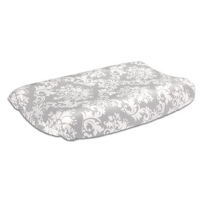 The Peanut Shell® Damask Changing Pad Cover in Grey