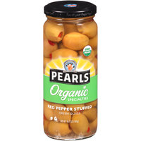 Pearls® Organic Specialties™ Red Pepper Stuffed Green Olives 6.7 oz. Jar