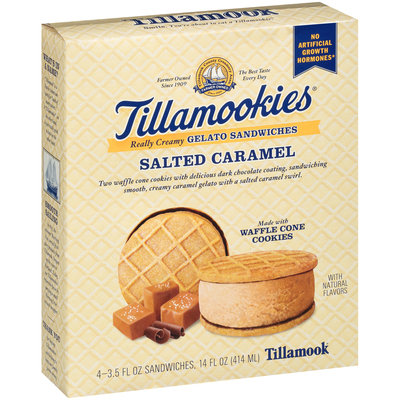 Tillamook® Tillamookies® Salted Caramel Gelato Sandwiches 4-3.5 fl. oz. Box