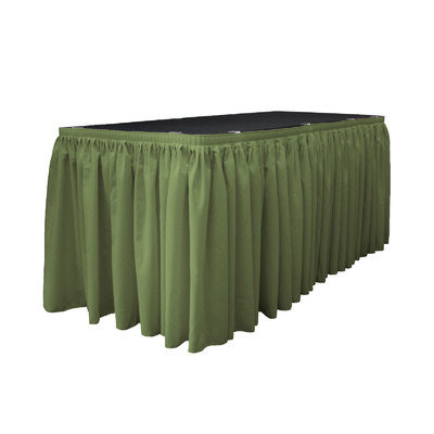 La Linen Table Skirt, Dark Sage
