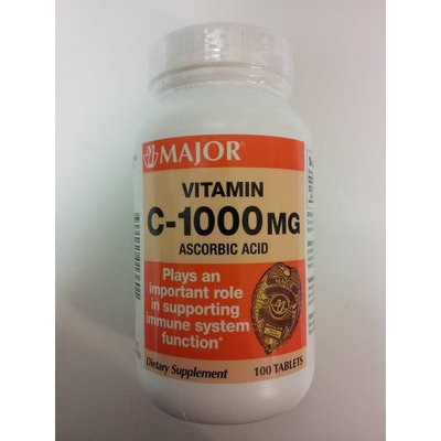 MAJOR C 1000MG TABS ASCORBIC ACID-1000 MG White 100 TABLETS UPC