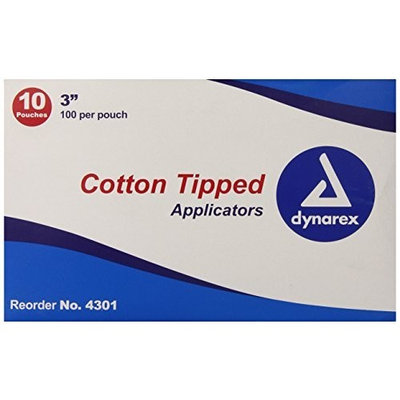 Dynarex Cotton Tipped Wood Applicators Non-sterile 3