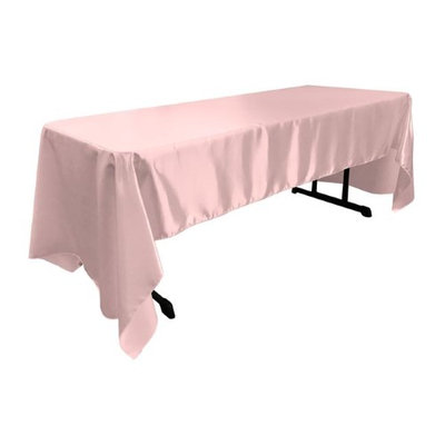 LA Linen TCbridal60X120-PinkB37 Bridal Satin Rectangular Tablecloth Light Pink - 60 x 120 in.