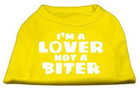 Ahi I'm a Lover not a Biter Screen Printed Dog Shirt Yellow Med (12)