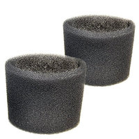 HQRP 2 Foam Filter Sleeves for Shop-Vac 2010, 2010A, 2015, 2015A, 2E150, 2E200, 3150, 3200, 3225, 3332, 3332.5A, 3332.5B, 3333.5, 3333.OH, 3334 Wet Dry Vacuums + Coaster (Pack of 2)