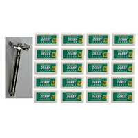 Double Edge Safety Razor + Derby Extra Double Edge Blades, 5 ct. (Pack of 20) + FREE Old Spice Deadlock Spiking Glue, Travel Size, .84 Oz