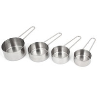 Unique Bargains 60ml 80ml 125ml 250ml Silver Tone Measuring Cup 4 in 1 for Cooking Baking