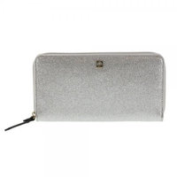 Kate Spade Mavis Street Neda Zip Around Silver Glitter Wallet Wlru2388