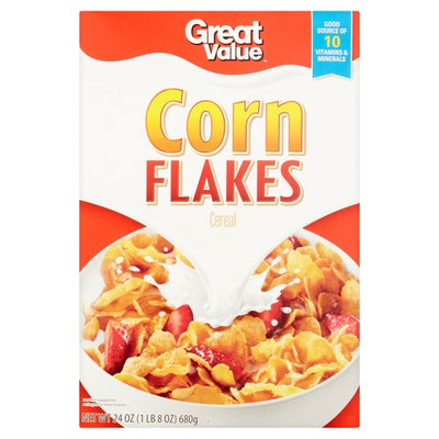 Great Value Cereal, Corn Flakes, 24 Oz (Pack of 2)