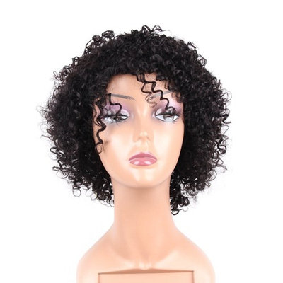 HAIR WAY 100% Pure Human Hair Wigs Short Kinky Curly Wig for Women None Lace Capless Full Machine Made Short Curly Human Hair Wig for Daily Wear #1