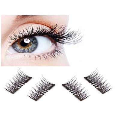 Longer Magnetic Eyelashes - Ultra Thin 3D Fiber Reusable Best Fake Lashes Extension for Natural - Black and Brown (4 Pieces)