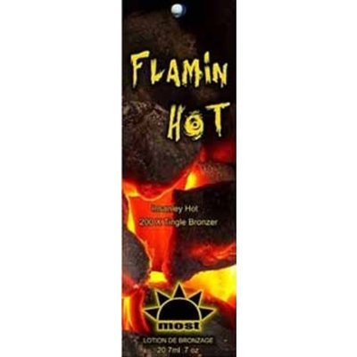 Lot of 5 Flamin Hot bronzer Tanning Lotion Packets by Most Products