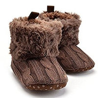 Highdas Baby Shoes Infants Crochet Knit Fleece Boots Toddler Girl Boy Wool Snow Crib Shoes Winter Booties