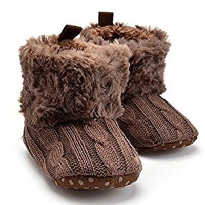 Highdas Baby Shoes Infants Crochet Knit Fleece Boots Toddler Girl Boy Wool Snow Crib Shoes Winter Booties