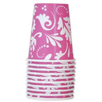Pink Paisley Flowers 9oz Paper Cups (10ct)
