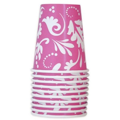 Pink Paisley Flowers 9oz Paper Cups (10ct)