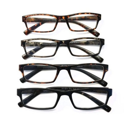 I.Image Men's Plastic 4-Pack Reading Glasses (+2.00)