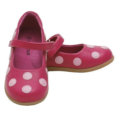 L'Amour Fuchsia Pink Polka Dot Mary Jane Shoes Toddler 5-Little Girl 2