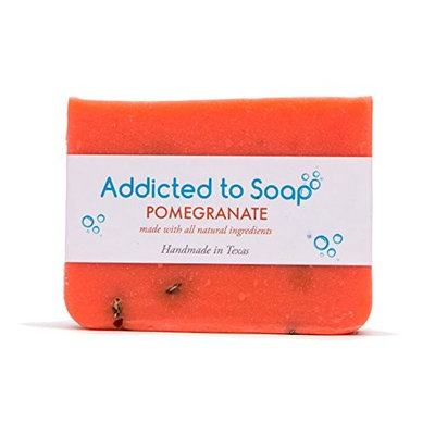 Addicted to Soap – Pomegranate Soap | Specially Formulated – All Natural Ingredients for Perfectly Clean Skin and a Beautifully Refreshing Scent - Handmade with Love in Texas