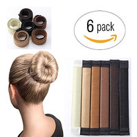LittleCreationsByVic Magic French Twist Hair Bun Maker Hair Bun Shapers Donut Hair Styling Making DIY Curler Roller Hairstyle Tools, French Twist Doughnuts Hair Accessories - 6 Pack