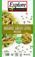 Explore Cuisine Organic Green Lentil Penne - 8 oz pack of 12