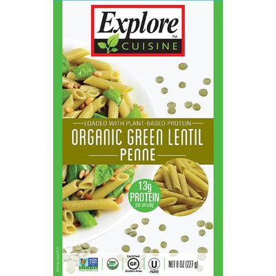 Explore Cuisine Organic Green Lentil Penne - 8 oz pack of 12