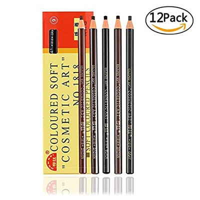 12 Packs 5 Colors Waterproof Eyebrow Pencils Filling And Outlining Tattoo Makeup Supplies Kit Permanent Eye Brow Liners