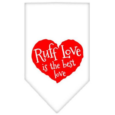 Ahi Ruff Love Screen Print Bandana White Large