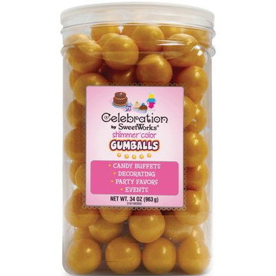 Celebrations By Sweetworks Gumballs 34oz-Shimmer (TM) Gold