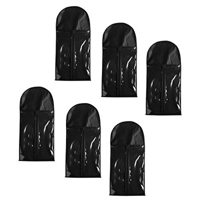 SunniMix 6pcs Folding Hanging Hair Extensions Hairpieces Bag Zipper Clothes Cover Holder Wig Organizer Case