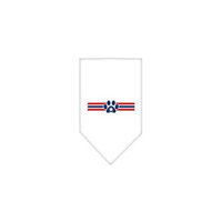 Ahi Patriotic Star Paw Screen Print Bandana White Large