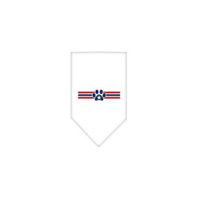 Ahi Patriotic Star Paw Screen Print Bandana White Large