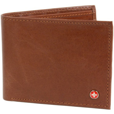 RFID SAFE Alpine Swiss Men's Deluxe Wallet Genuine Leather 14 Pocket ID Bif