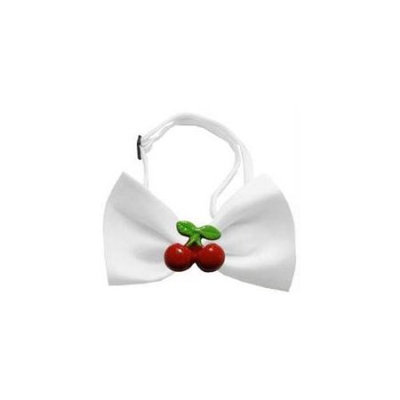 Ahi Red Cherry Chipper White Bow Tie