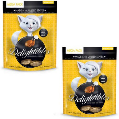 Delightables Delightibles Cat Treats Chicken Cat Treats, 6.3 oz (Pack of 2)