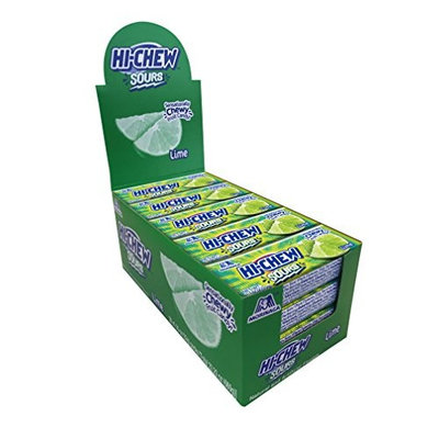 Hi-Chew Sensationally Chewy Japanese Fruit Candy Sour Sticks, Lime, 1.16 Ounce (Pack of 20)