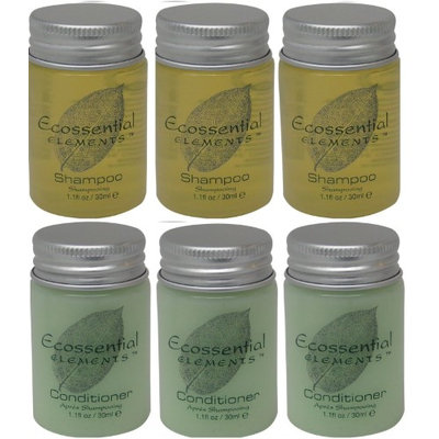 Ecossential Elements Conditioner and Shampoo Lot of 6 (3 of each) 1.1oz Bottles