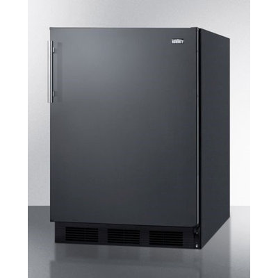 Summit FF63BADA 5.5 Cu. Ft. All-Refrigerator with Automatic Defrost Adjustable Glass Shelves Door Storage Wine Shelf and Adjustable Thermostat in